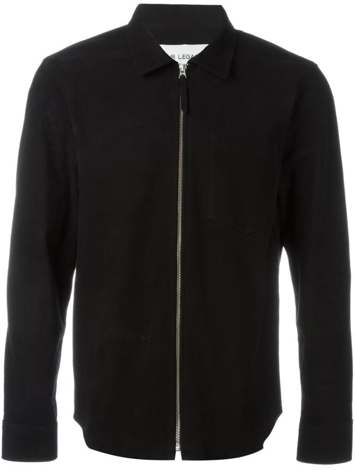 Our Legacy Zipped Suede Shirt, Men's, Size: 48, Black, Suede