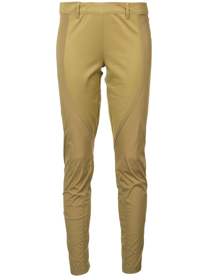 Faith Connexion - Diagonal Cut Leggings - Women - Cotton/spandex/elastane - 38, Yellow/orange, Cotton/spandex/elastane