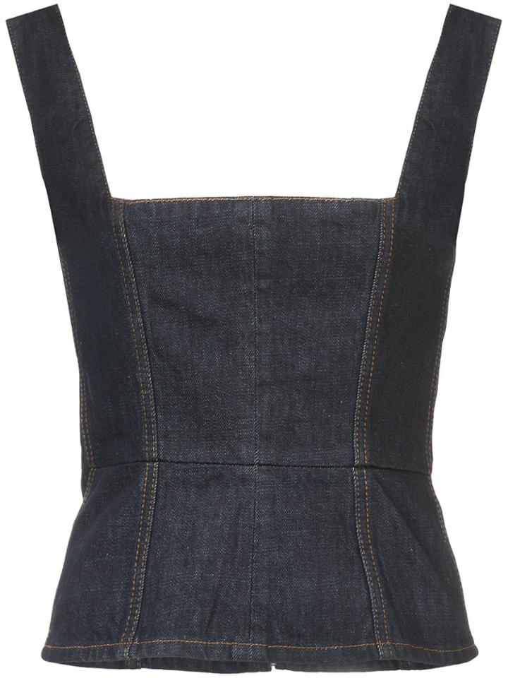 Alexa Chung Denim Corset Vest - Blue