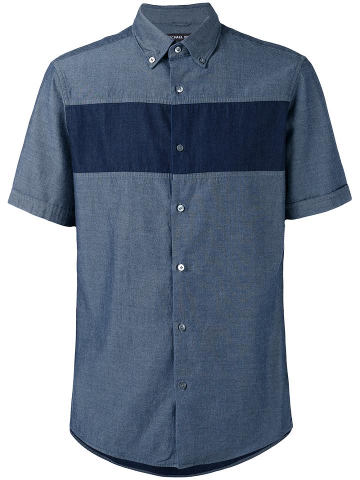 Michael Kors - Short Sleeve Denim Shirt - Men - Cotton - M, Blue, Cotton