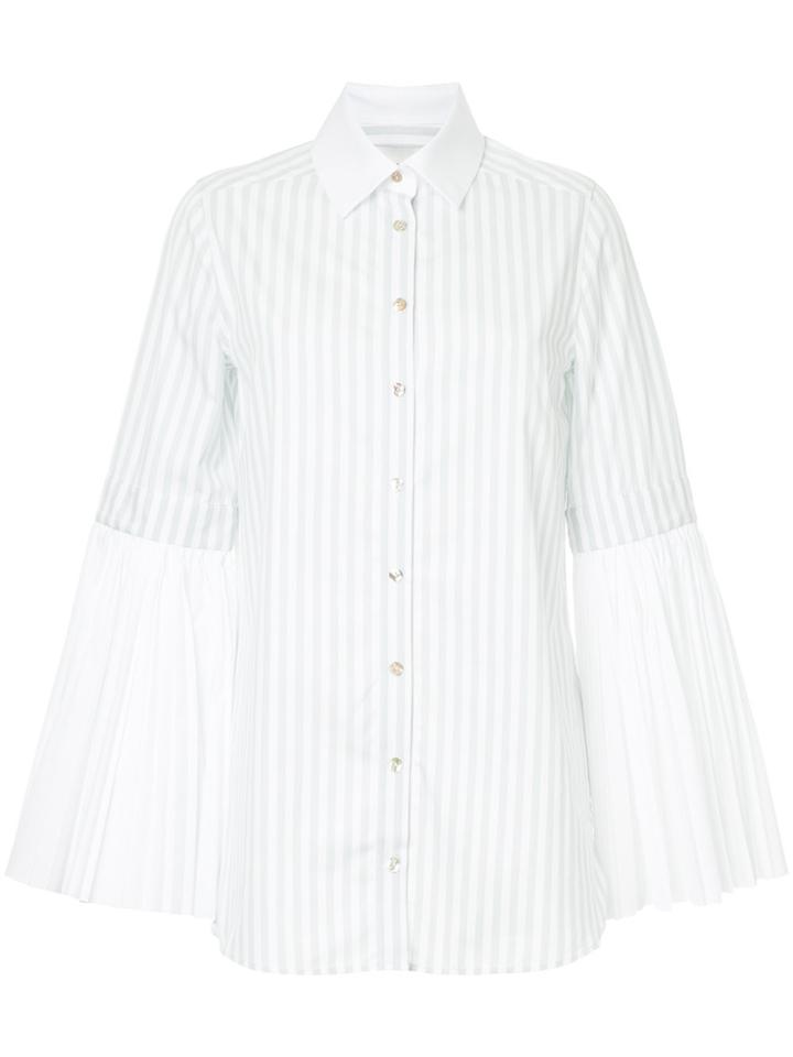 Monographie Pleated Long Sleeved Shirt - White