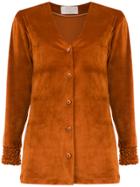 Lilly Sarti Velvet Cardigan - Yellow & Orange