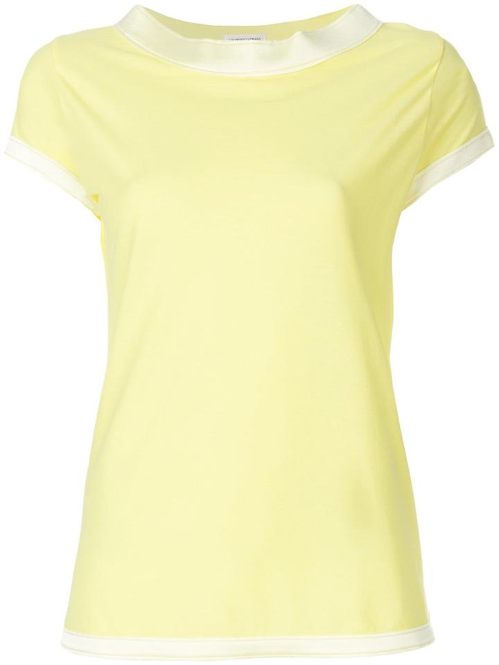 Lamberto Losani Contrast Trim T-shirt - Yellow & Orange