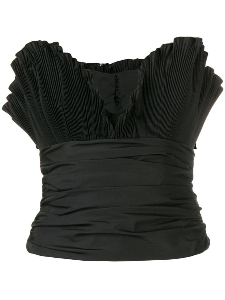 Attico Pleated Corset - Black