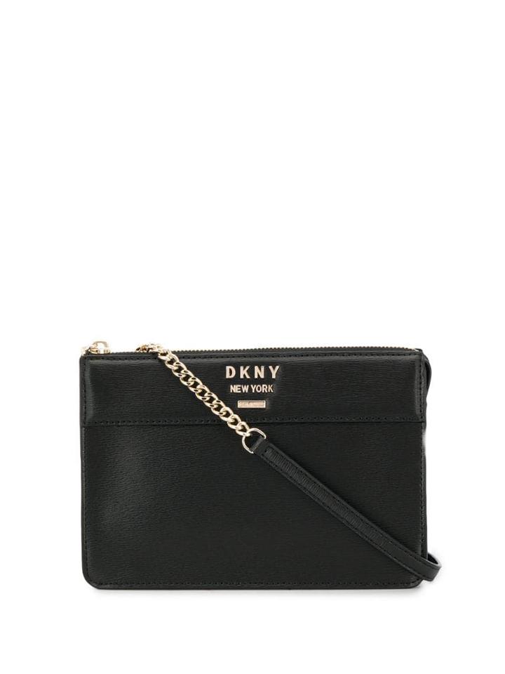 Dkny Logo Plaque Shoulder Bag - Black
