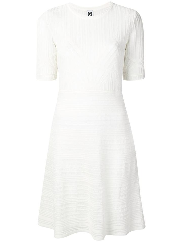 M Missoni Ribbed A-line Dress - White