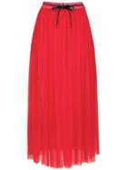 À La Garçonne Nylon Midi Skirt - Red