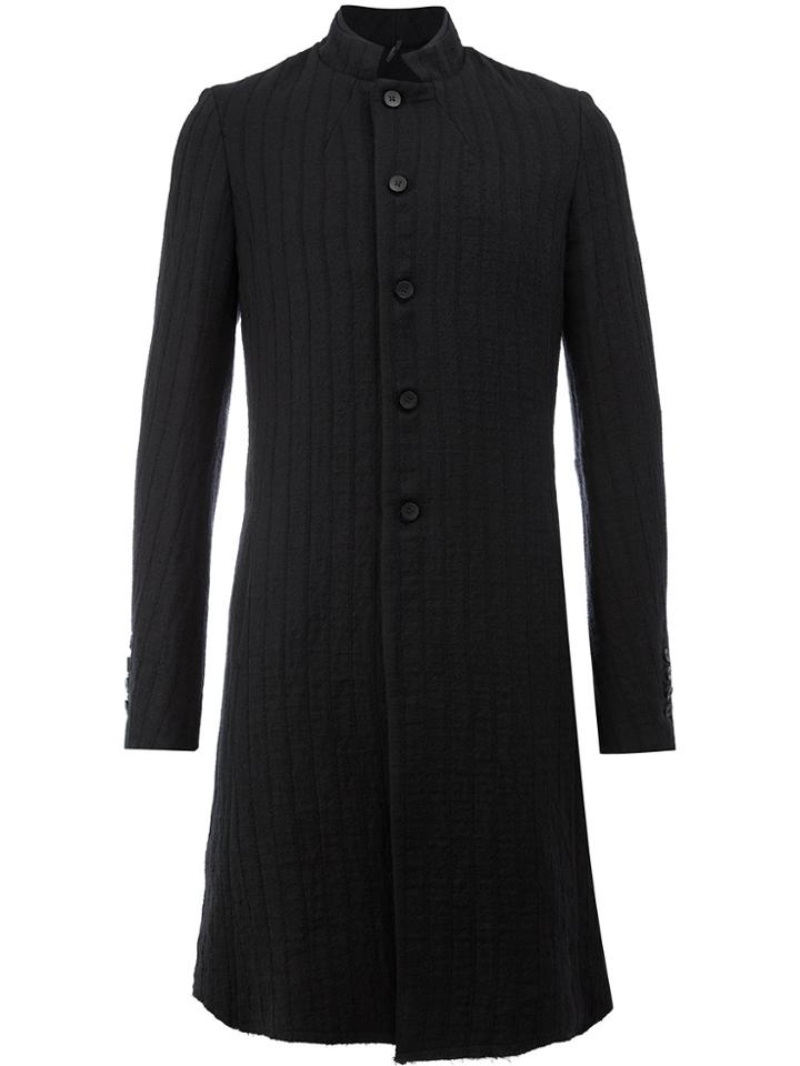 Masnada Ribbed Fitted Coat - Black