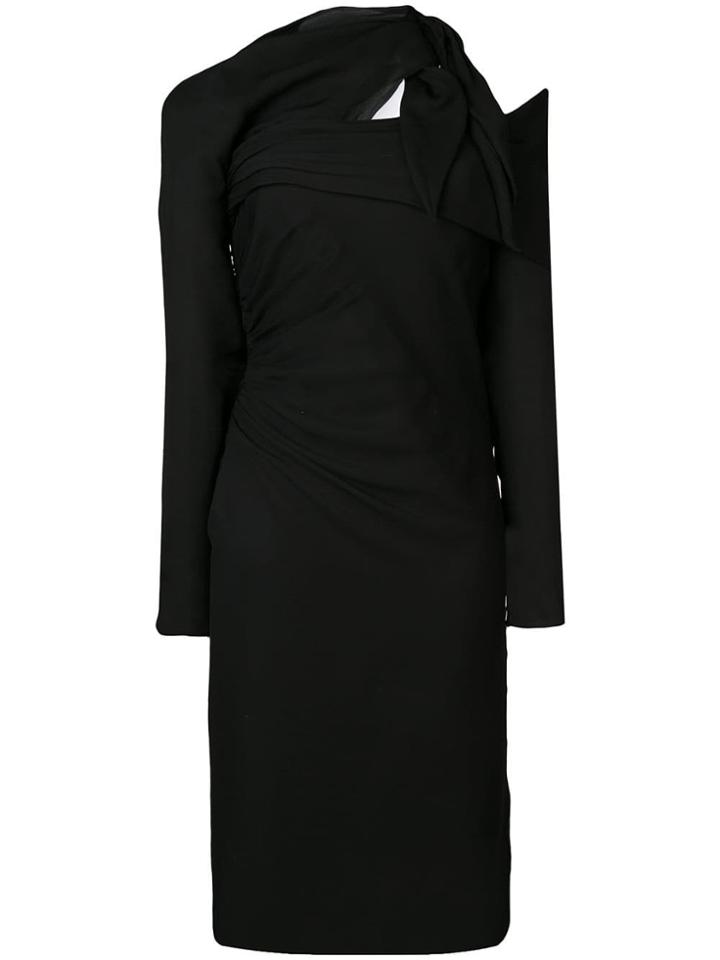 Versace Asymmetric Crêpe Dress - Black