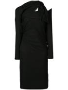 Versace Asymmetric Crêpe Dress - Black