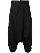 Julius - Drop-crotch Trousers - Men - Linen/flax/tencel - 2, Black, Linen/flax/tencel