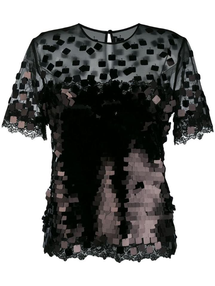 Ermanno Scervino Square Sequin Shirt - Black