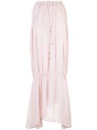 Osklen Gathered Long Skirt - Pink & Purple