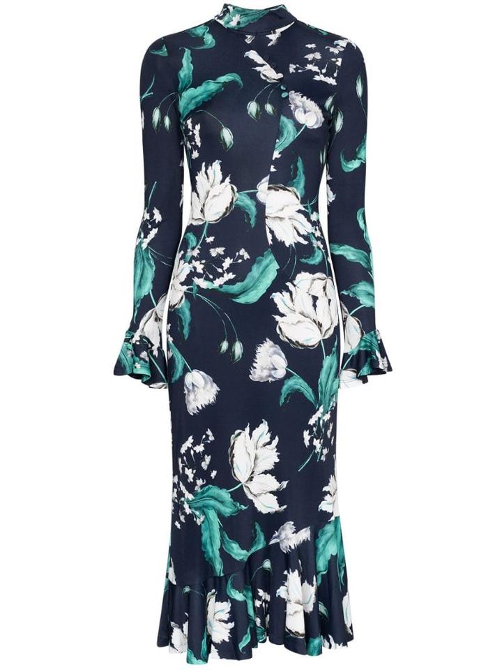 Erdem Alta Floral Print Midi Dress - Blue