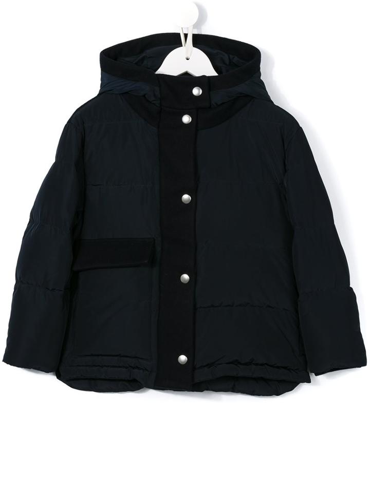 Marni Kids Hooded Down Jacket, Girl's, Size: 6 Yrs, Blue