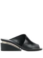 Vic Matie Open-toe Wedge Mules - Black