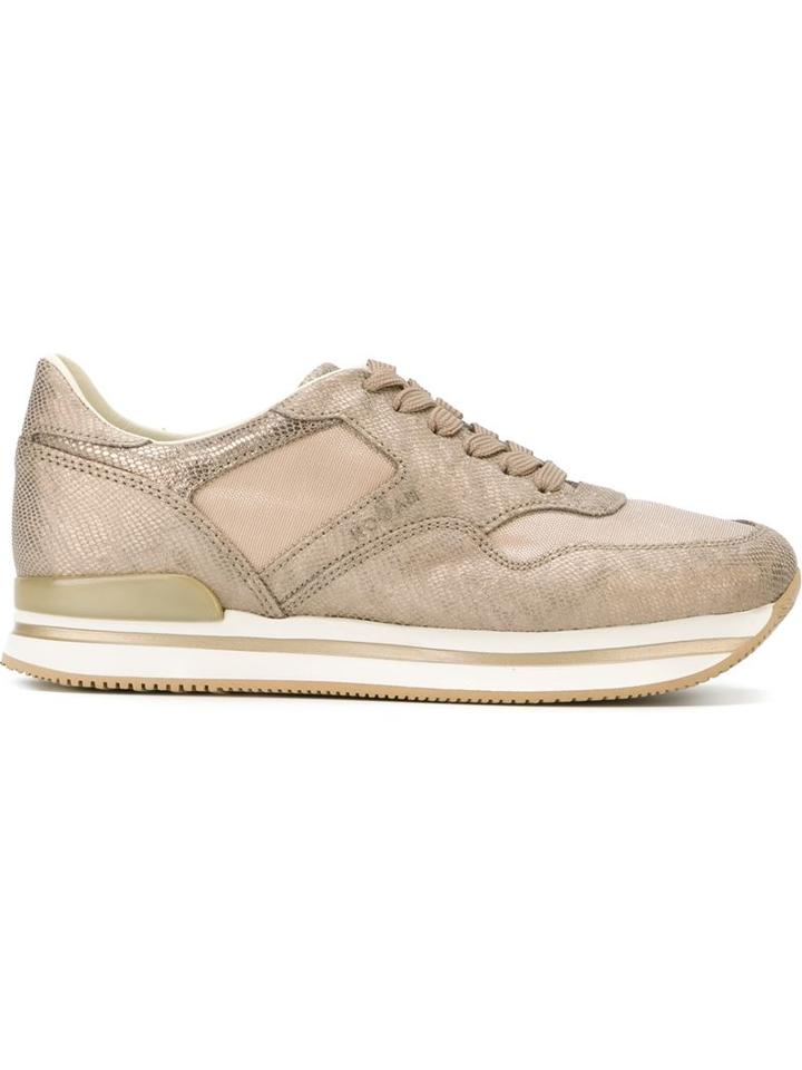 Hogan Platform Sneakers, Women's, Size: 39, Nude/neutrals, Rubber/leather/nylon