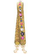 Dolce & Gabbana Embellished Bag Strap, Women's, Yellow/orange, Calf Leather