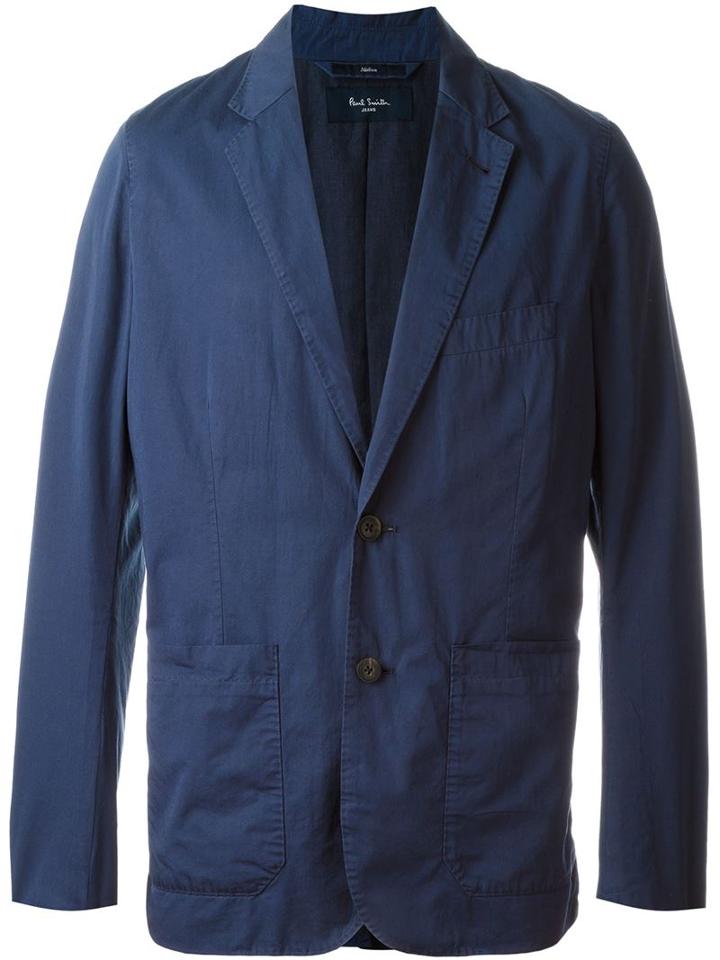 Paul Smith Jeans Two Button Blazer, Men's, Size: Xl, Blue, Polyester/cotton