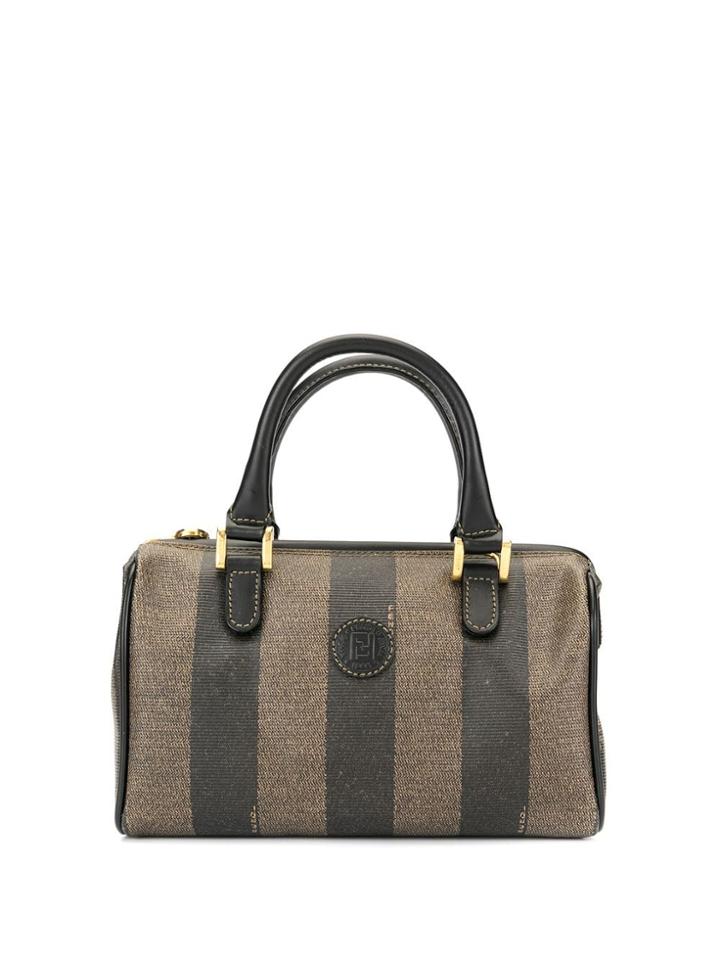 Fendi Pre-owned Fendi Pequin Pattern Mini Hand Bag - Brown