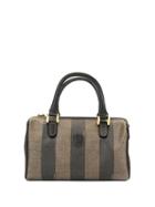 Fendi Pre-owned Fendi Pequin Pattern Mini Hand Bag - Brown