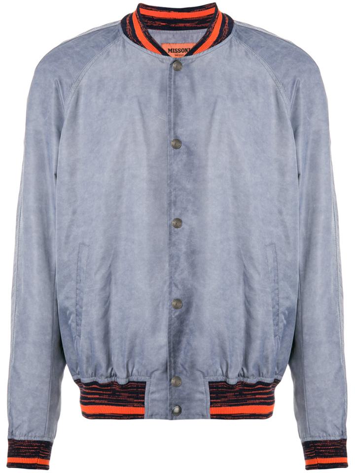 Missoni Stripe Trim Bomber Jacket - Grey