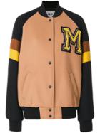 Msgm College Bomber Jacket - Brown