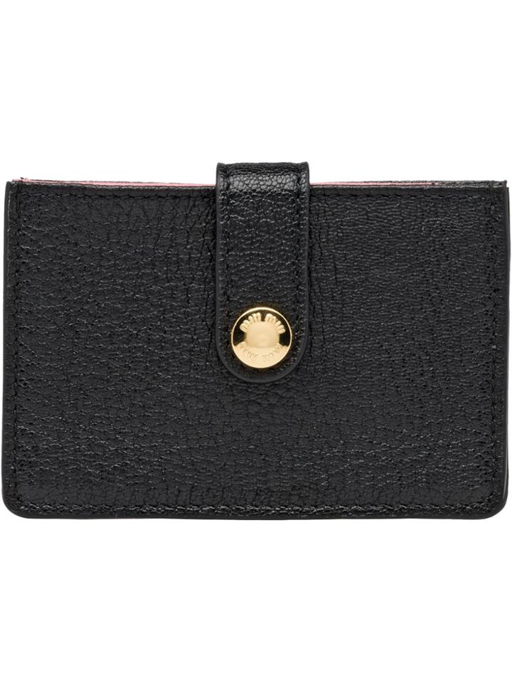 Miu Miu Snap Button Card Holder - Black