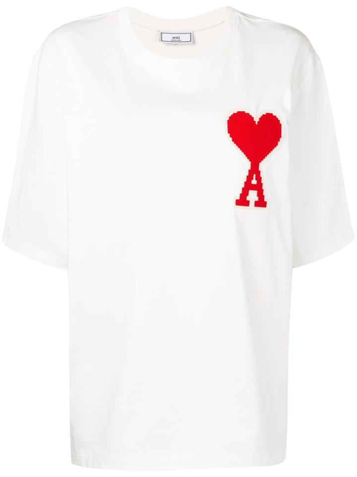Ami Alexandre Mattiussi Tee With Big Ami Coeur Patch - White