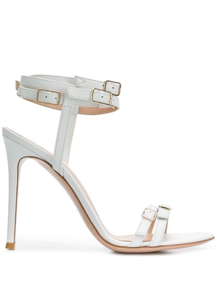 Gianvito Rossi Double Strap Stiletto Sandals - White