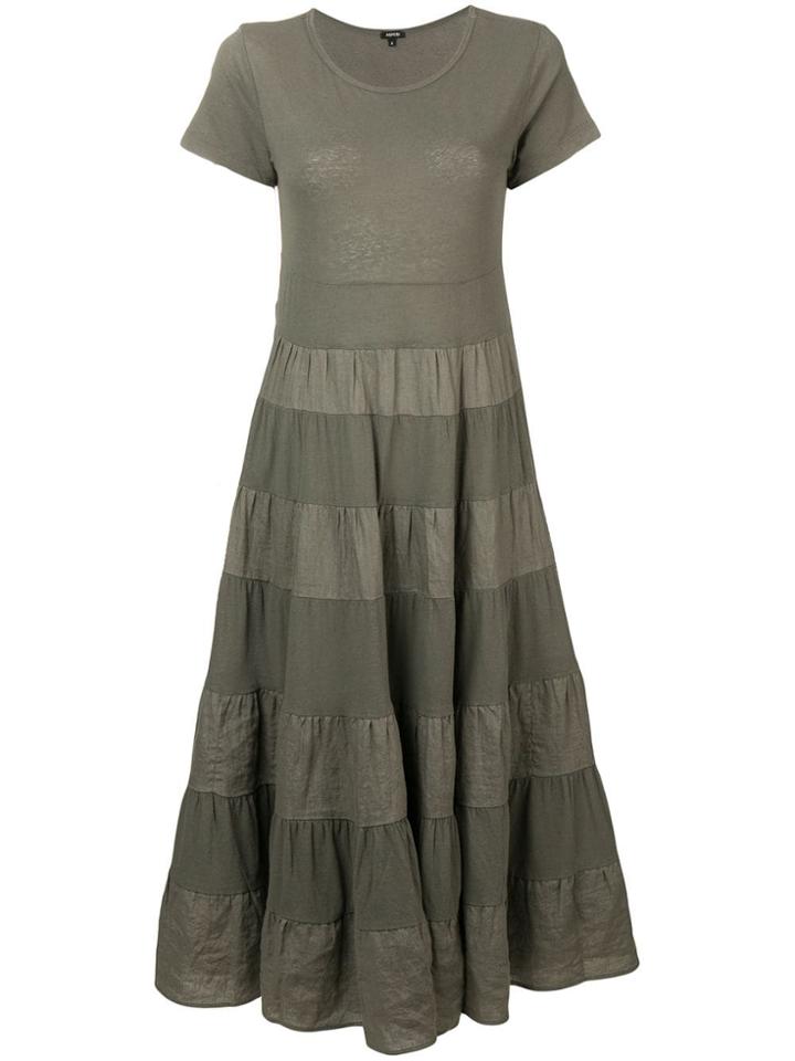 Aspesi Tiered Jersey Dress - Green