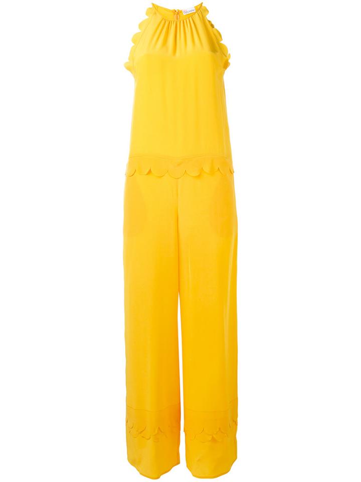 Red Valentino - Halter Neck Jumpsuit - Women - Silk - 42, Women's, Yellow/orange, Silk