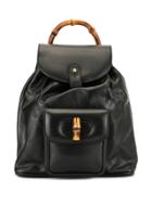 Gucci Pre-owned Bamboo Line Backpack Hand Bag - Black