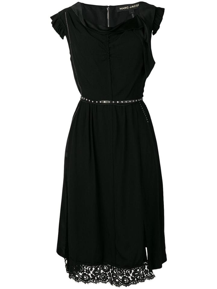 Marc Jacobs Lace Trim Midi Dress - Black
