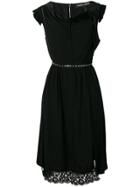 Marc Jacobs Lace Trim Midi Dress - Black