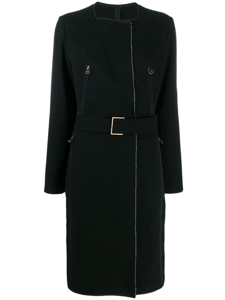 Lanvin Pre-owned 2003's Belted Midi Coat - Black