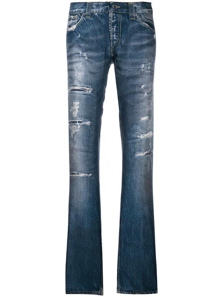 Dondup Flared Trompe L'oeil Trousers - Blue