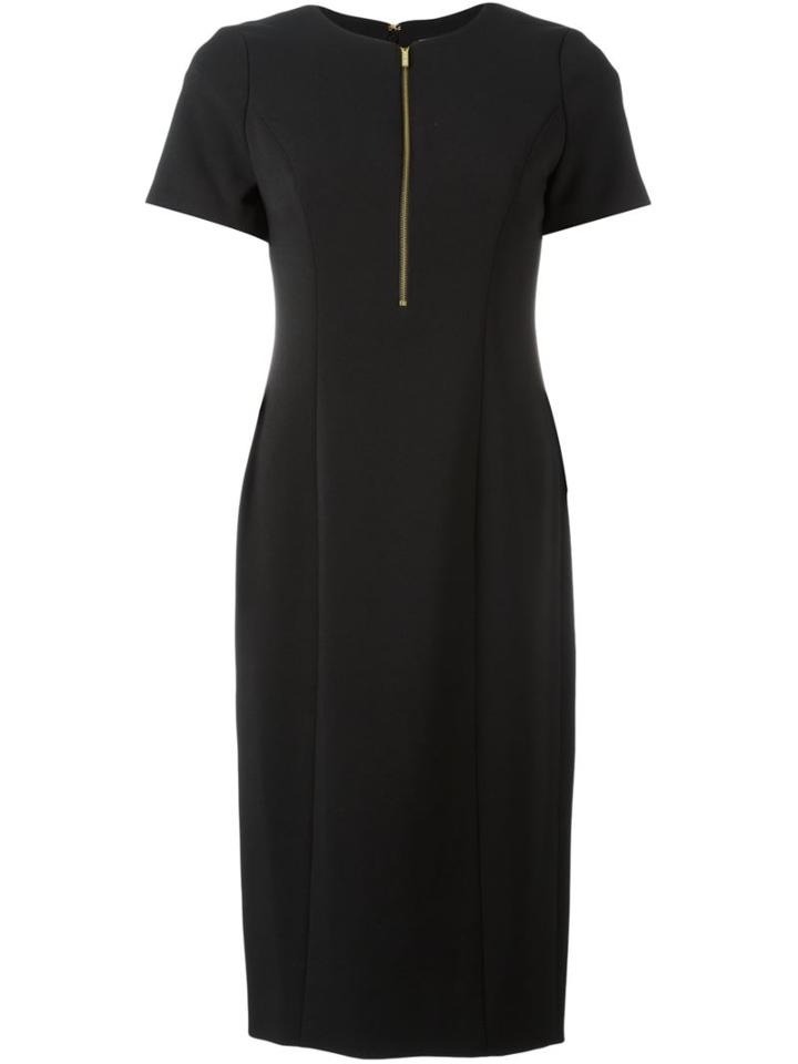 Michael Michael Kors Front Zip Dress, Women's, Size: 8, Black, Polyester/spandex/elastane