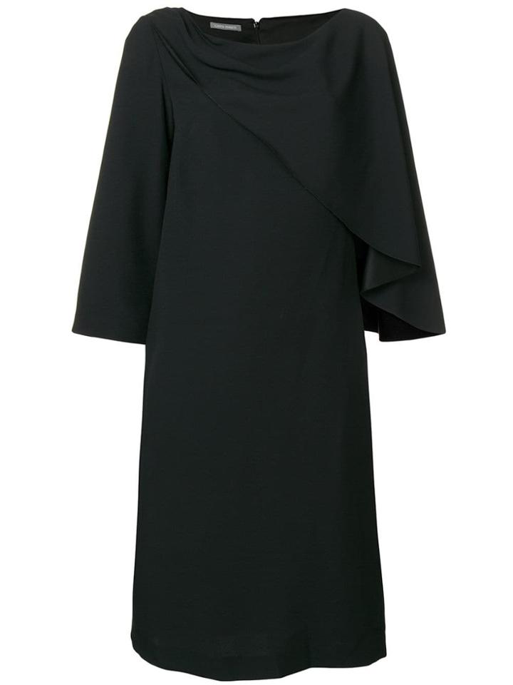 Alberta Ferretti Round Neck Shift Dress - Black