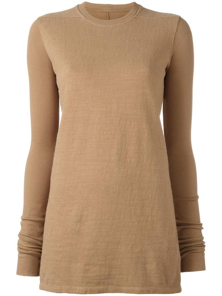 Rick Owens Drkshdw Crew Neck Jumper, Women's, Size: Medium, Brown, Cotton