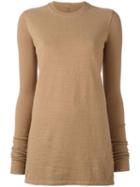 Rick Owens Drkshdw Crew Neck Jumper, Women's, Size: Medium, Brown, Cotton
