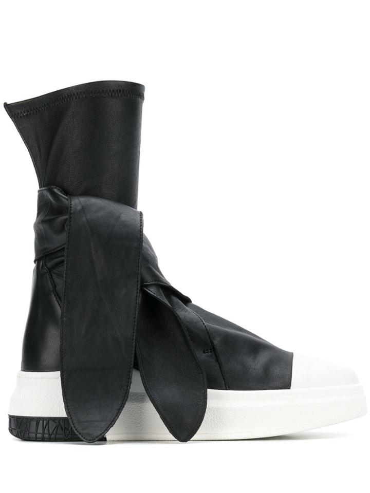 Cinzia Araia Tie-detail Sneaker Boots - Black