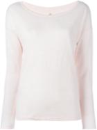 Petit Bateau Collar Trim Detail Boat Neck Jumper, Women's, Size: S, Pink/purple, Linen/flax
