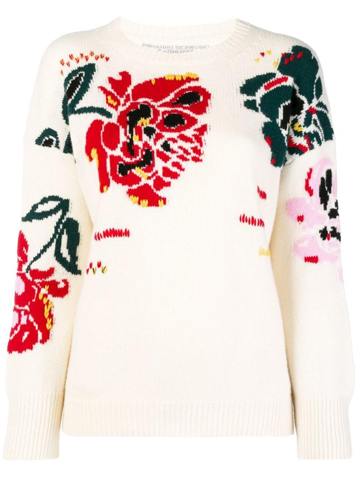 Ermanno Scervino Floral Intarsia Jumper - Nude & Neutrals