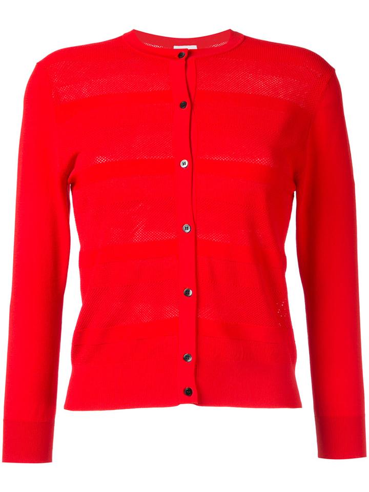 Buttoned Cardigan - Women - Rayon - 38, Red, Rayon, Estnation