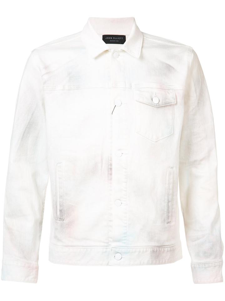 John Elliott Satin Bomber Jacket, Men's, Size: Medium, White, Cotton/polyurethane