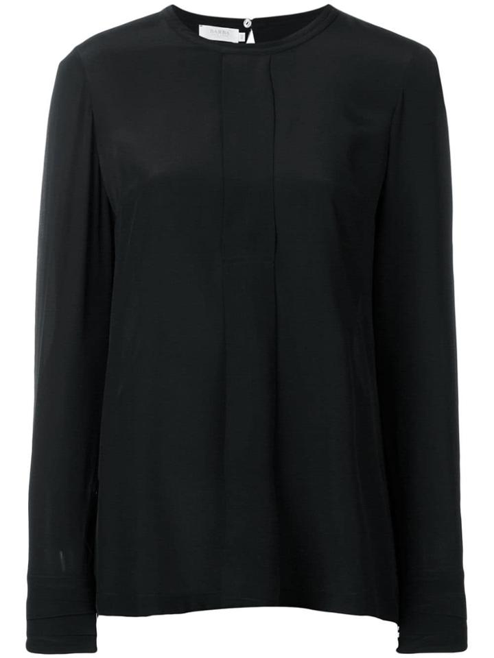 Barba Round Neck Blouse - Black
