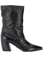Prada Relaxed Curved Heel Boots - Black