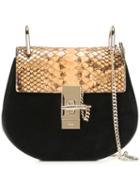 Chloé - Mini Drew Shoulder Bag - Women - Calf Leather/python Skin/calf Suede - One Size, Black, Calf Leather/python Skin/calf Suede