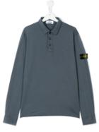 Stone Island Junior - Logo Patch Polo Shirt - Kids - Cotton/spandex/elastane - 14 Yrs, Grey